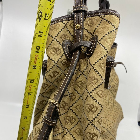 Dooney & Bourke L Tan Jacquard Fabric Shoulder Bag - Picture 4 of 13